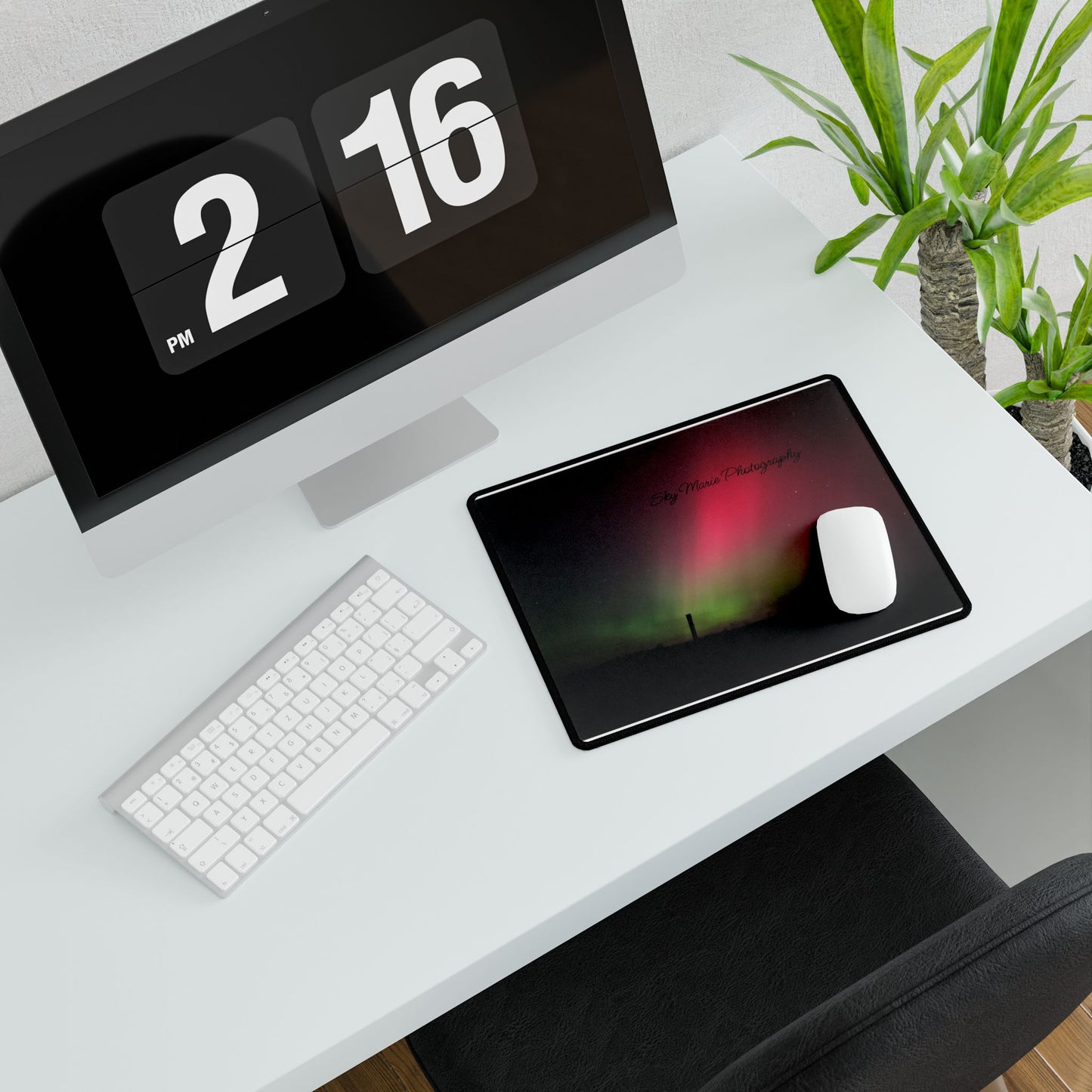 Mystical Northern Lights Desk Mat by Sky Marie Photography