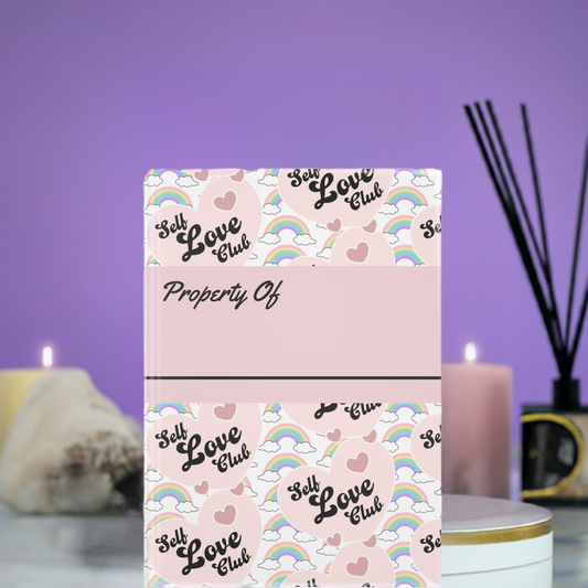 Hardcover Journal Self Love Club Rainbow Hearts Cute Puffy Covers Notebook