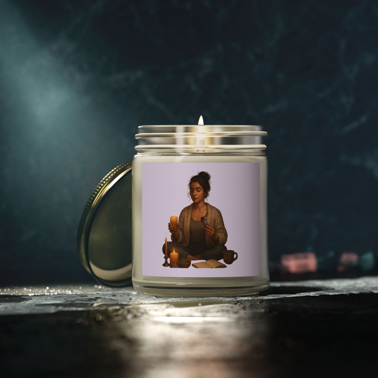 Coconut Apricot Scented Candle — Cozy Ritual Jar (4oz/9oz)