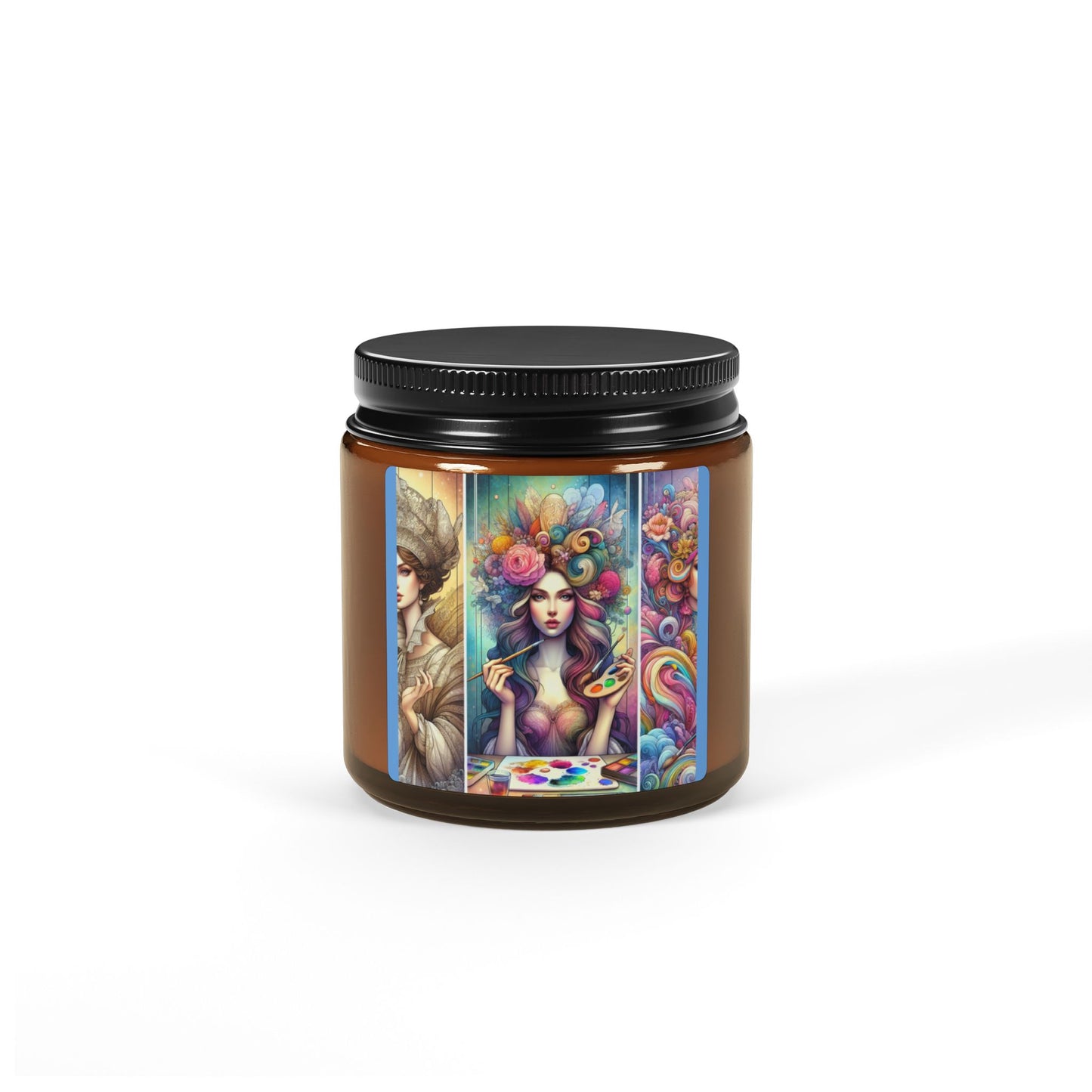 Soy Candle - Colorful Goddesses, Unique Feminine Bold Design