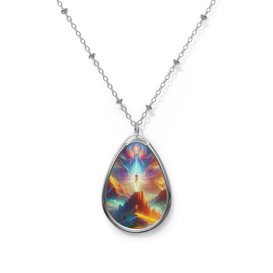 Celestial Inspiration Oval Necklace | Ethereal Charm for Meaningful Occasions