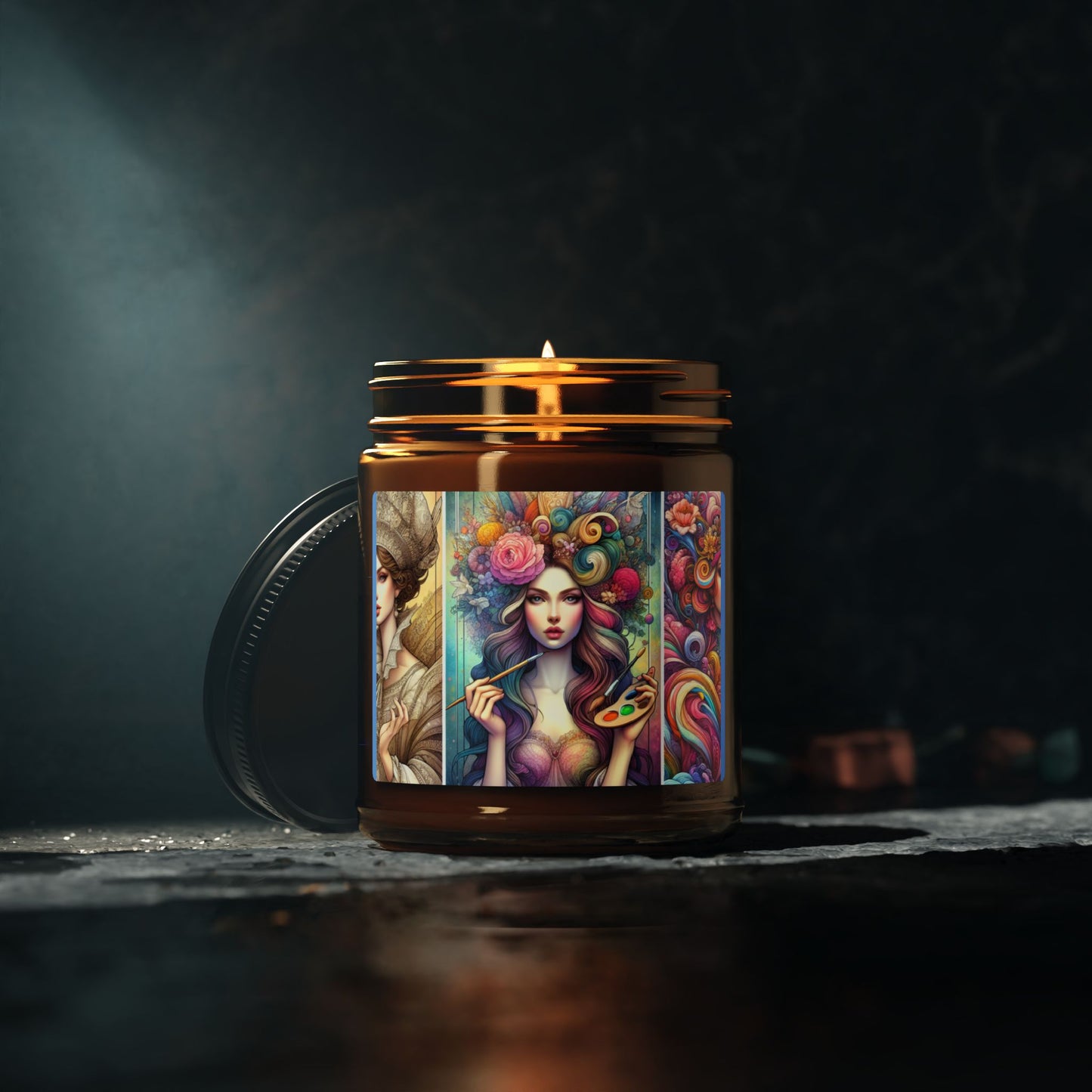 Soy Candle - Colorful Goddesses, Unique Feminine Bold Design