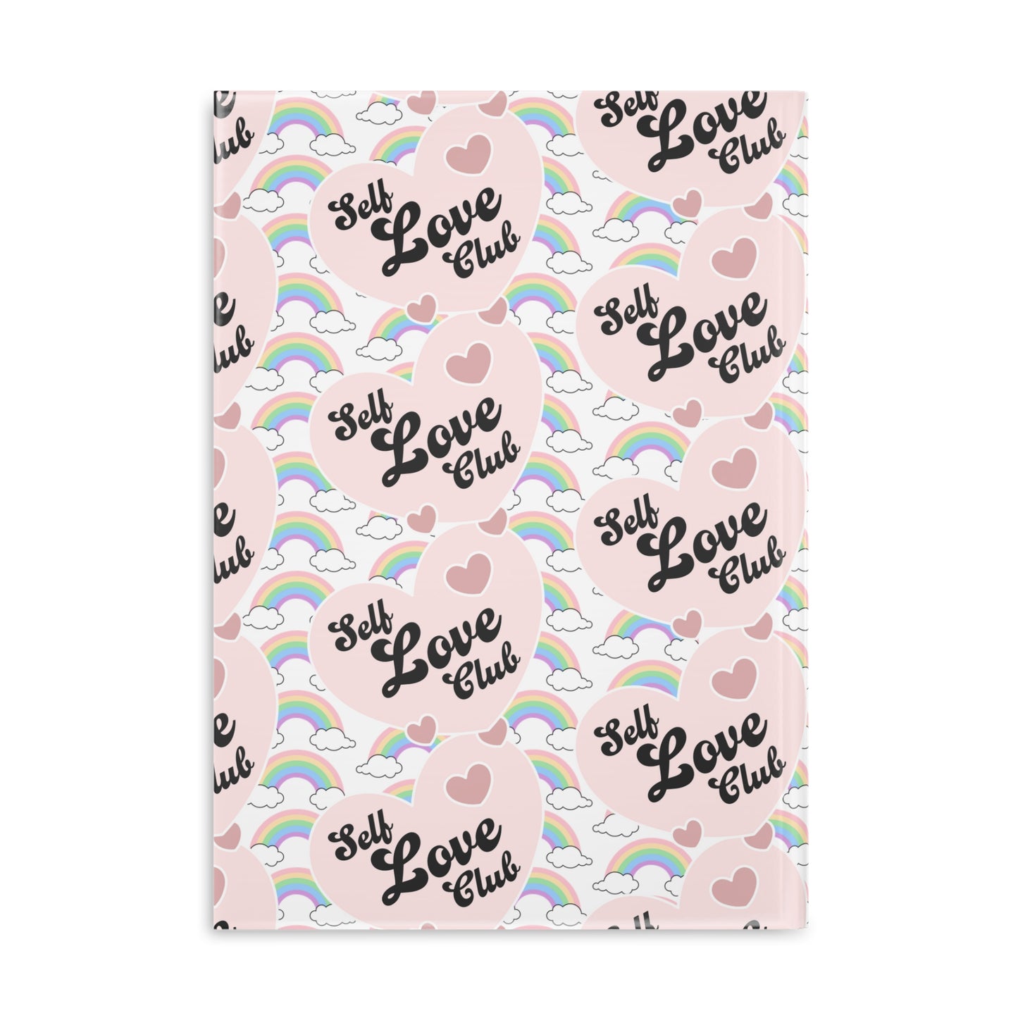 Hardcover Journal Self Love Club Rainbow Hearts Cute Puffy Covers Notebook