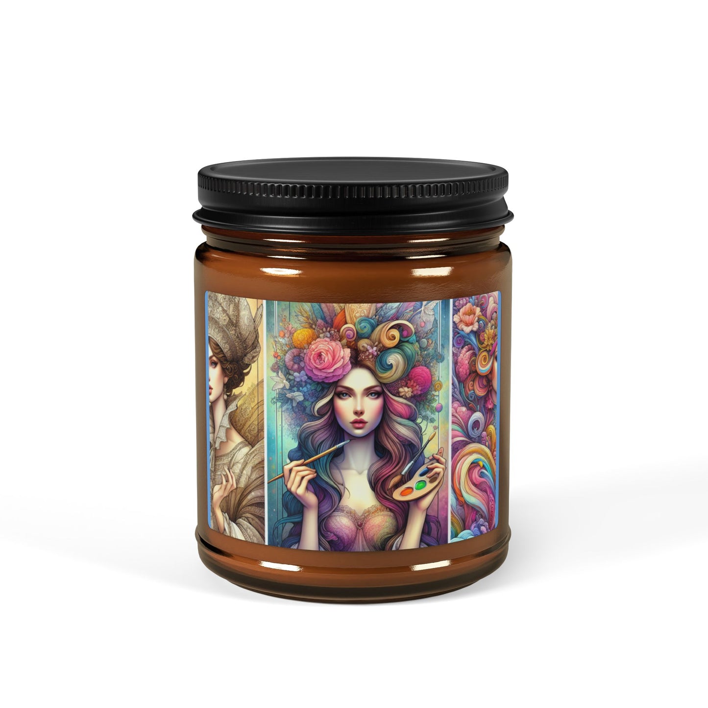 Soy Candle - Colorful Goddesses, Unique Feminine Bold Design