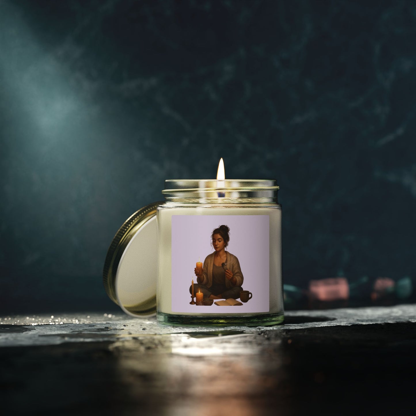 Coconut Apricot Scented Candle — Cozy Ritual Jar (4oz/9oz)