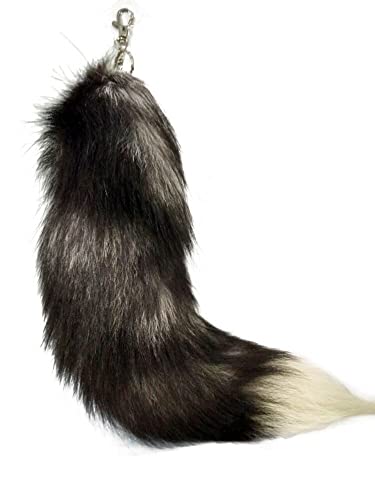 Fluffy Real Fox Fur Tail Keychain Tassel Bag Cosplay Toy Handbag Accessory Hook Pendant