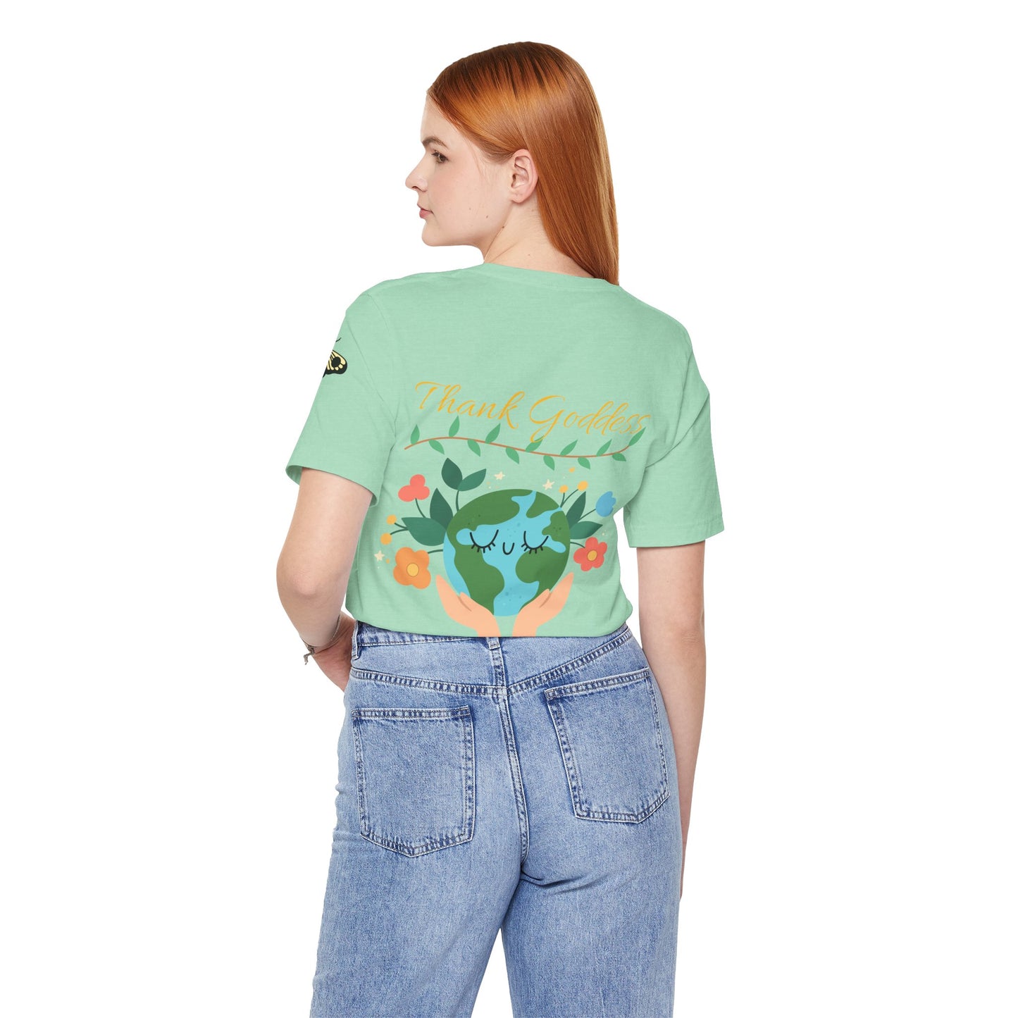 "Thank Goddess" Unisex Jersey Kurzärmeliges T-Shirt