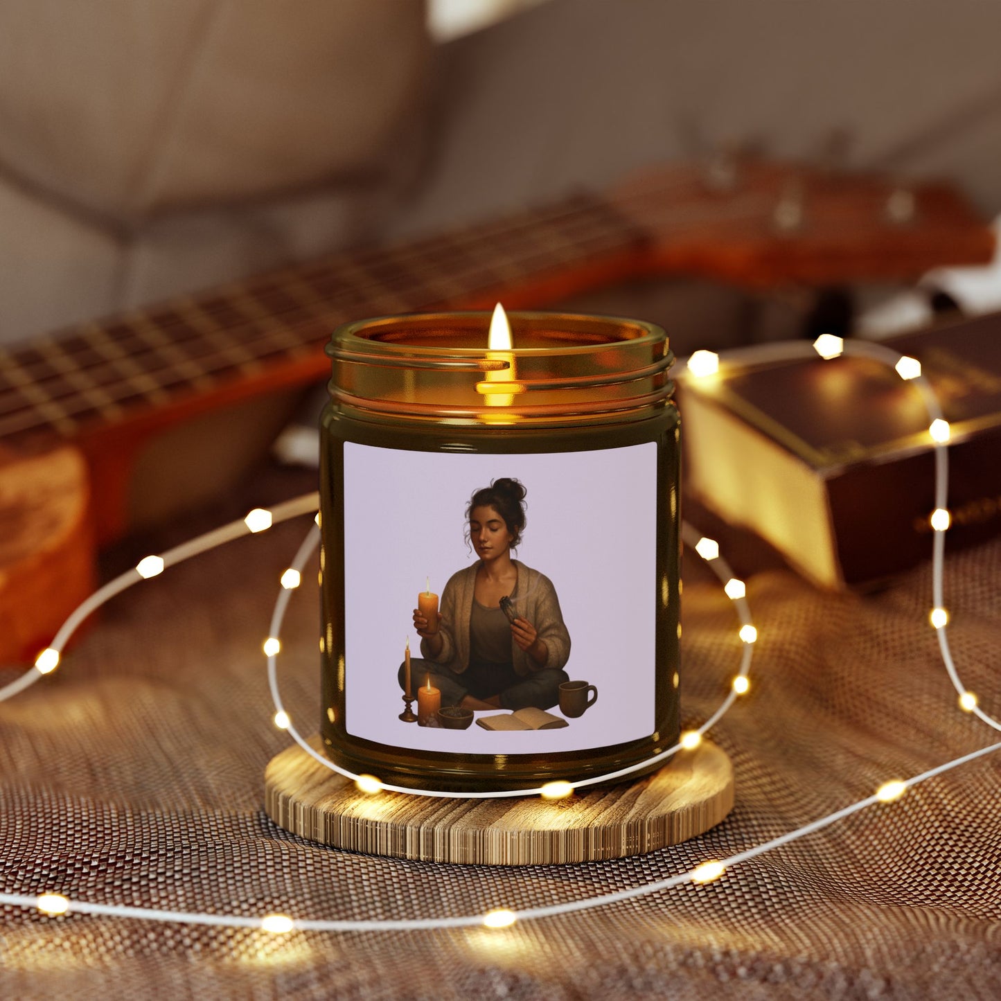 Coconut Apricot Scented Candle — Cozy Ritual Jar (4oz/9oz)