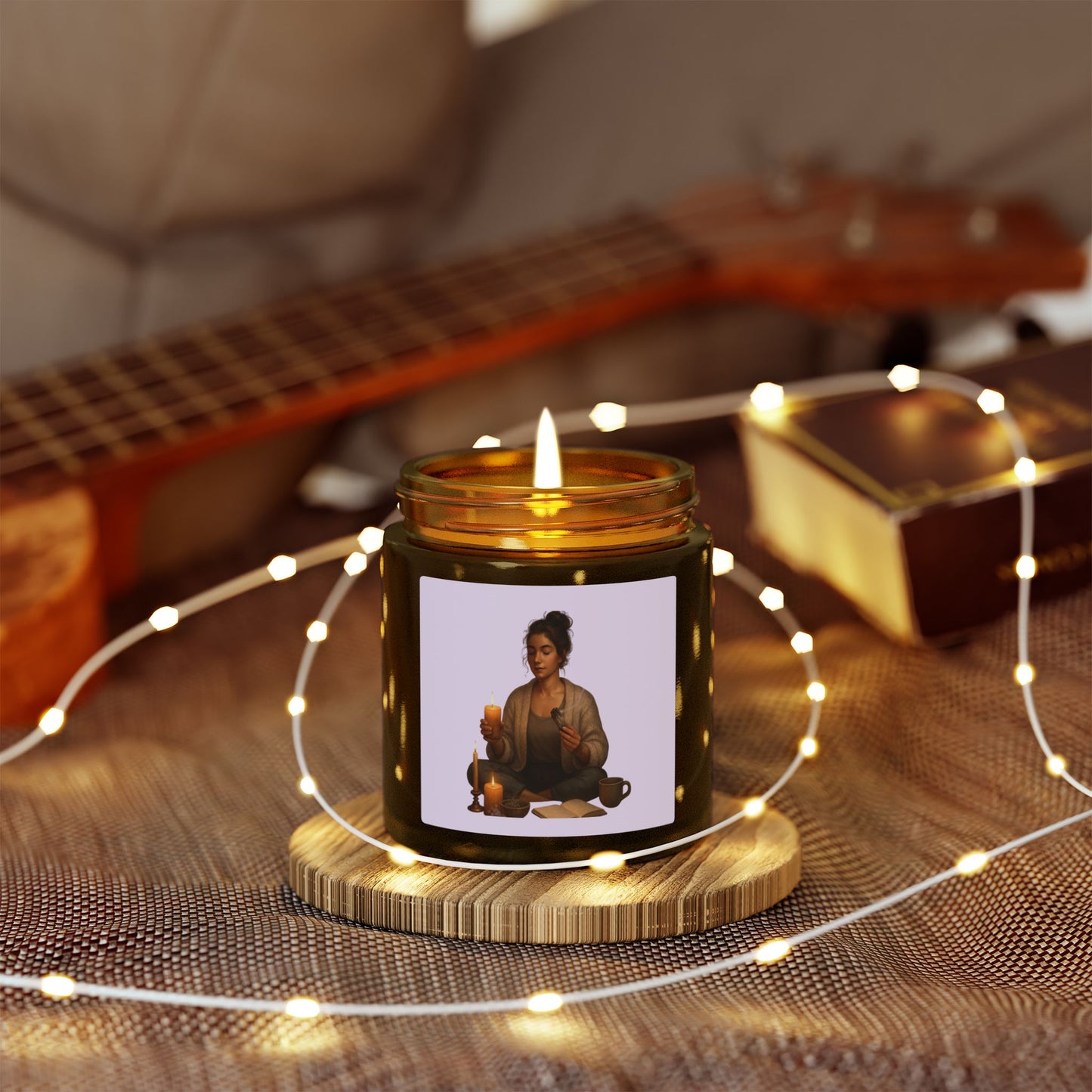 Coconut Apricot Scented Candle — Cozy Ritual Jar (4oz/9oz)