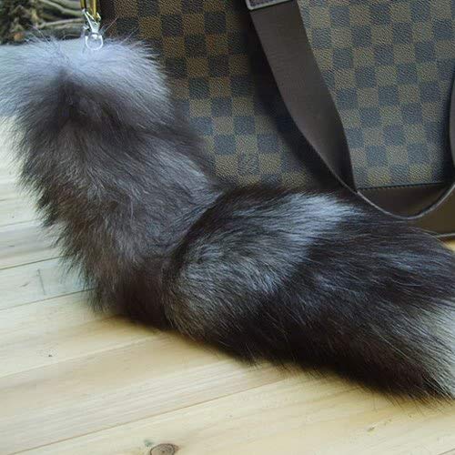 Fluffy Real Fox Fur Tail Keychain Tassel Bag Cosplay Toy Handbag Accessory Hook Pendant