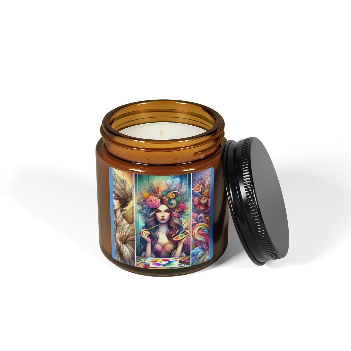 Soy Candle - Colorful Goddesses, Unique Feminine Bold Design