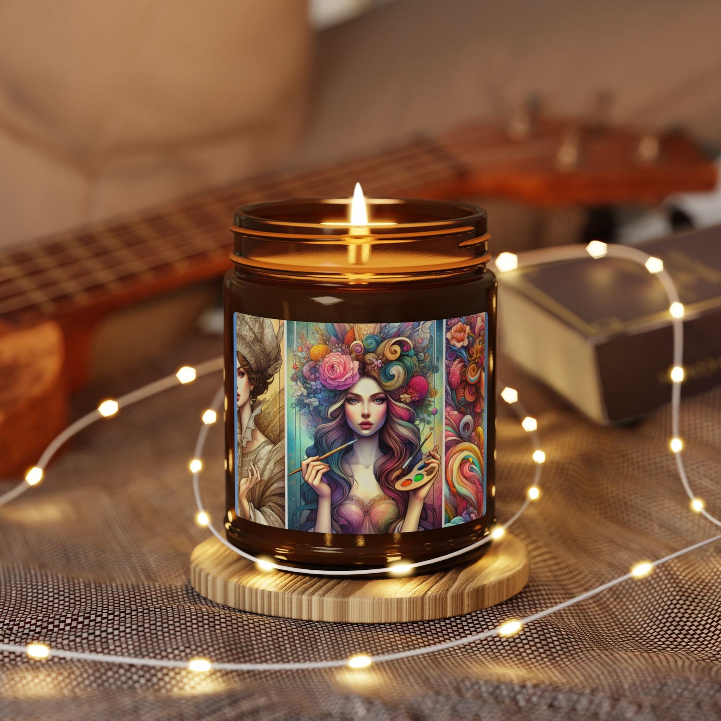 Soy Candle - Colorful Goddesses, Unique Feminine Bold Design