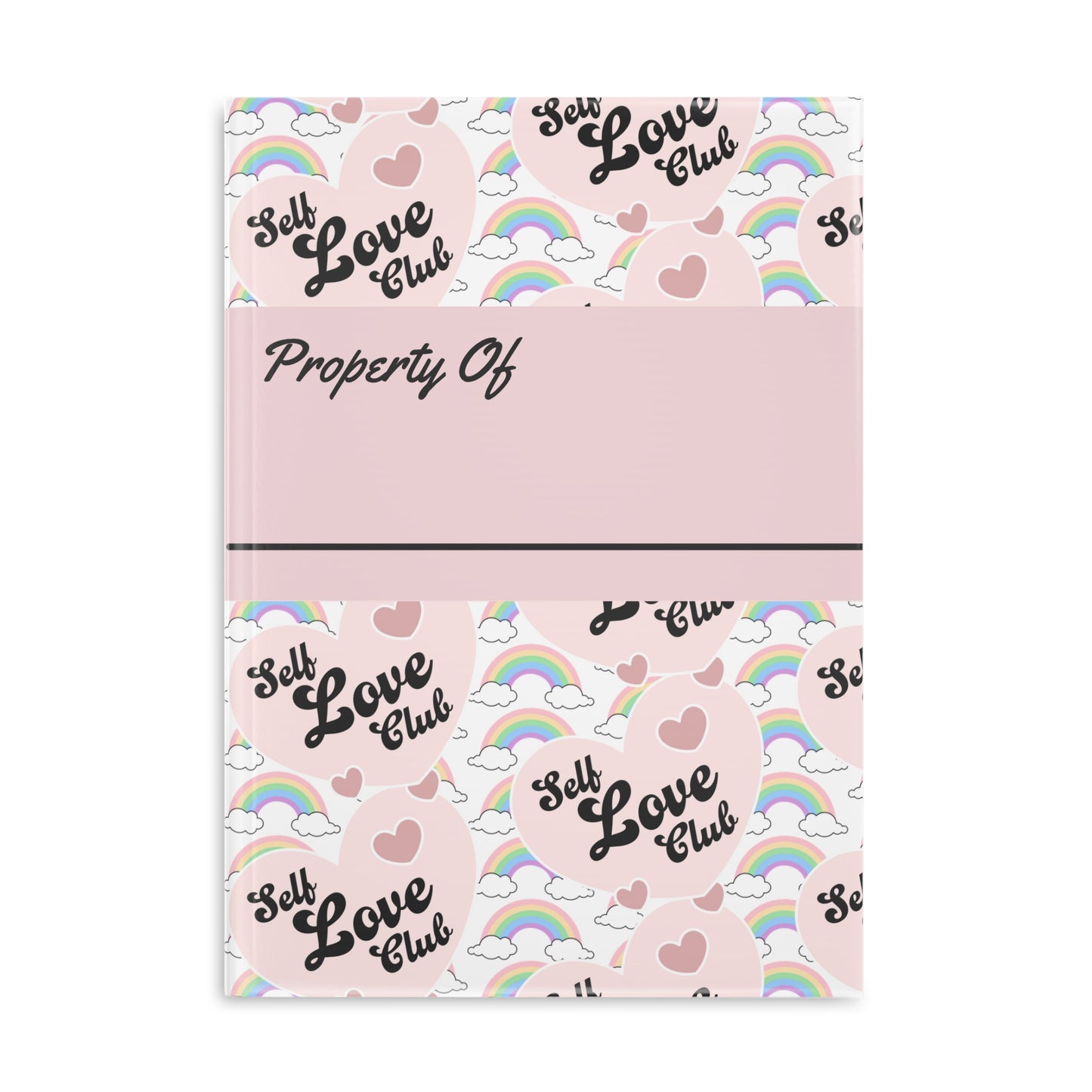 Hardcover Journal Self Love Club Rainbow Hearts Cute Puffy Covers Notebook