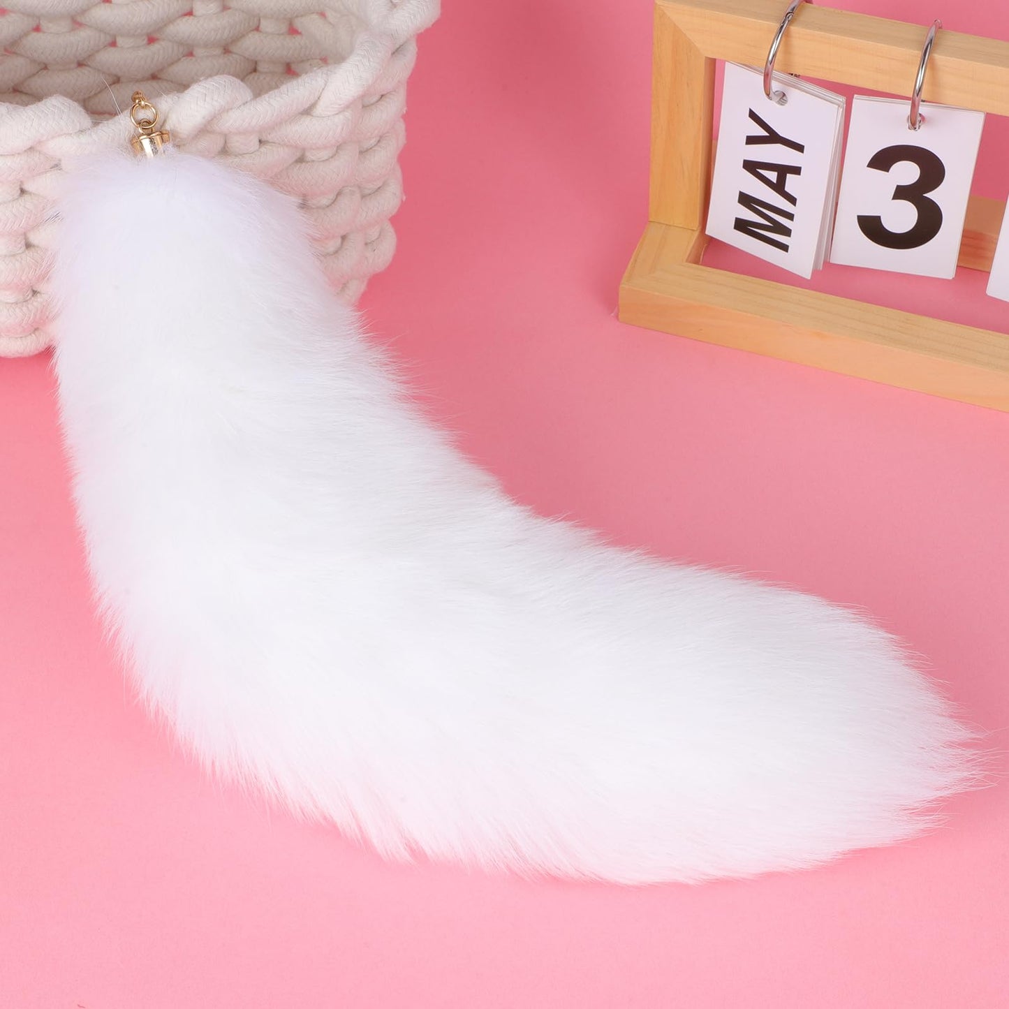 Fluffy Real Fox Fur Tail Keychain Tassel Bag Cosplay Toy Handbag Accessory Hook Pendant