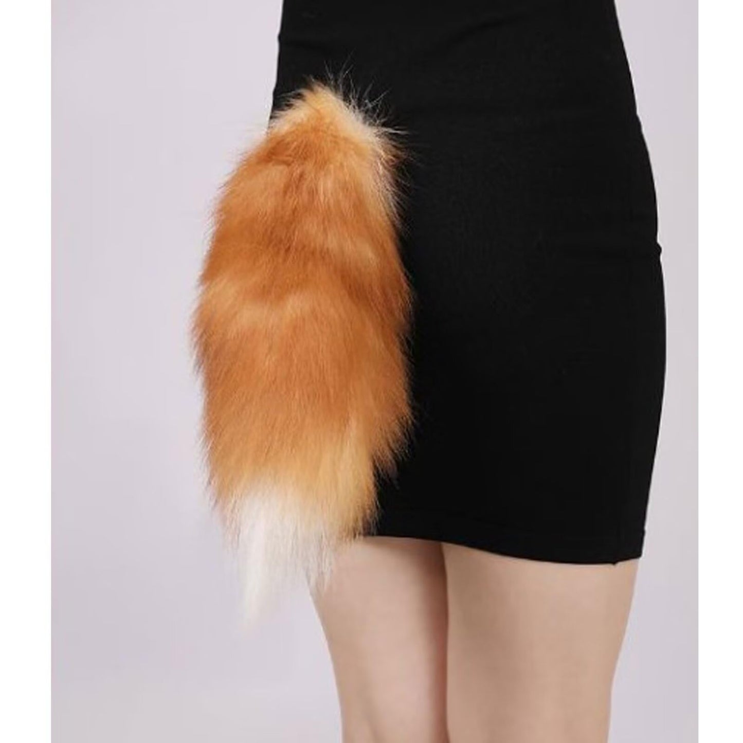 Fluffy Real Fox Fur Tail Keychain Tassel Bag Cosplay Toy Handbag Accessory Hook Pendant