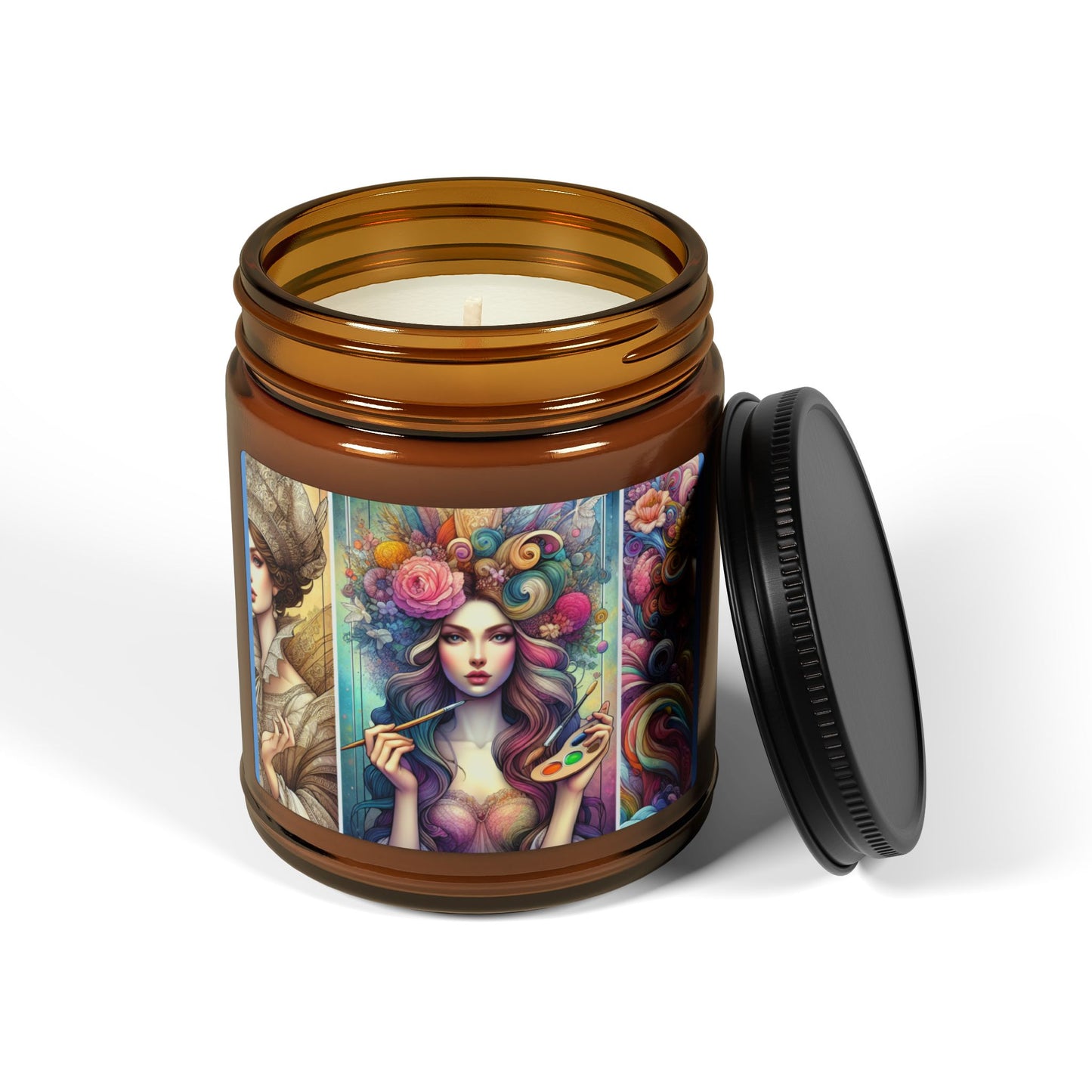 Soy Candle - Colorful Goddesses, Unique Feminine Bold Design