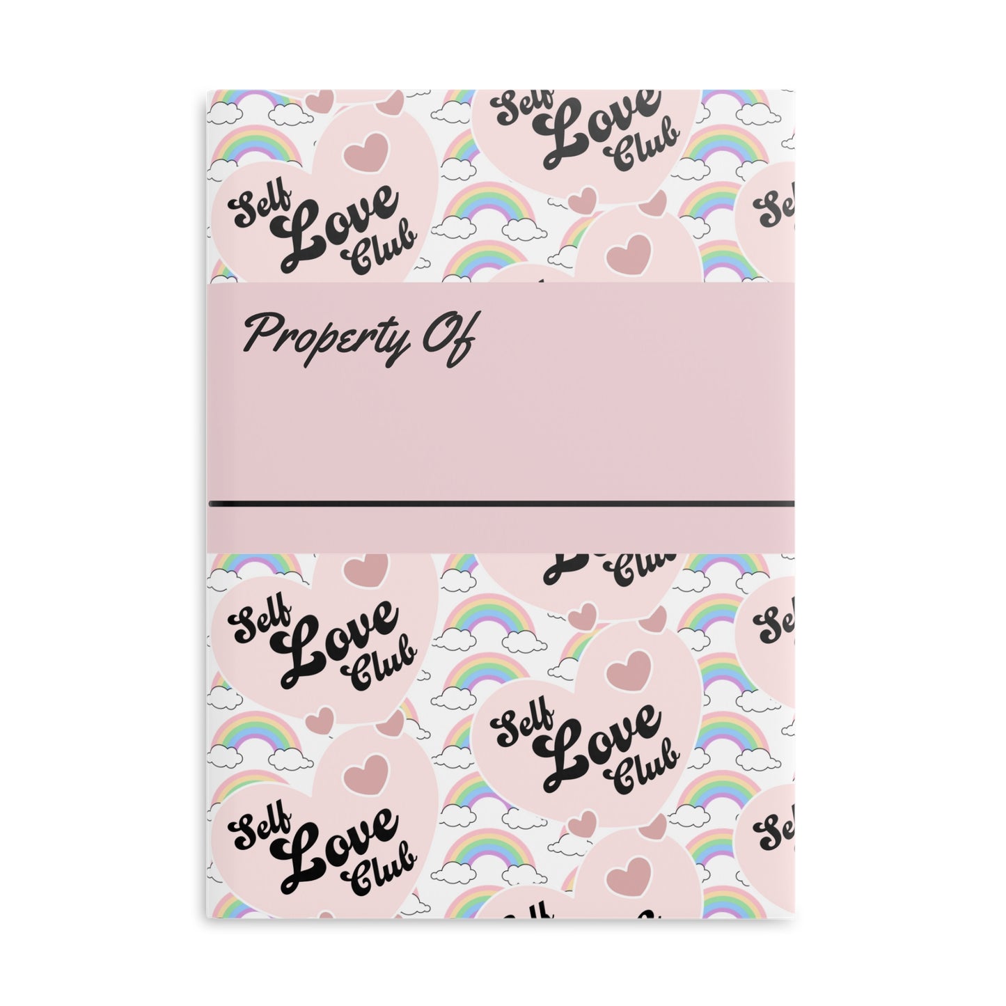 Hardcover Journal Self Love Club Rainbow Hearts Cute Puffy Covers Notebook