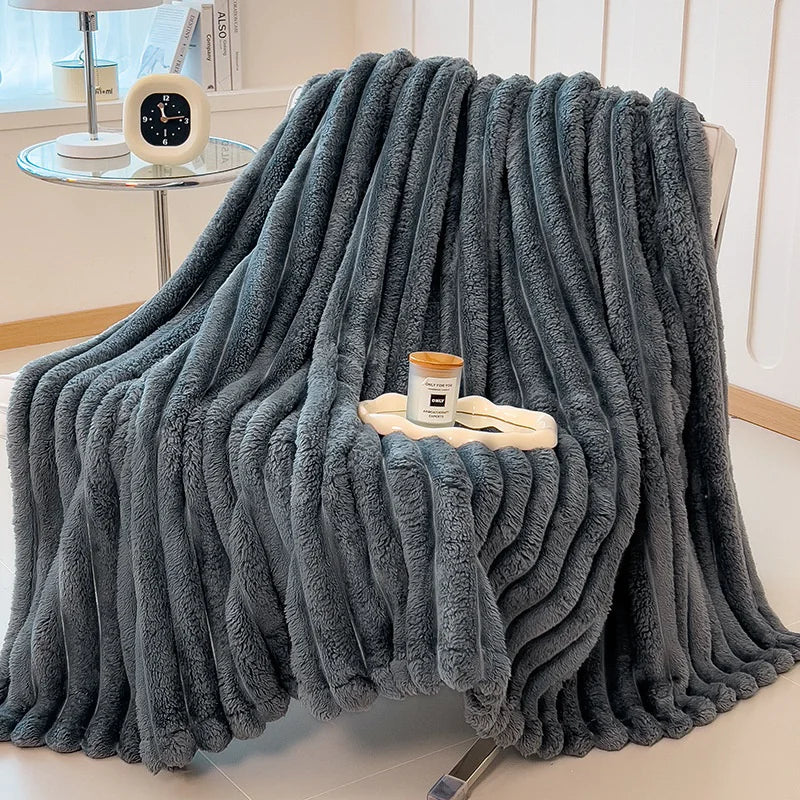 Faux Rabbit Fur Velvet Blanket